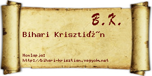 Bihari Krisztián névjegykártya